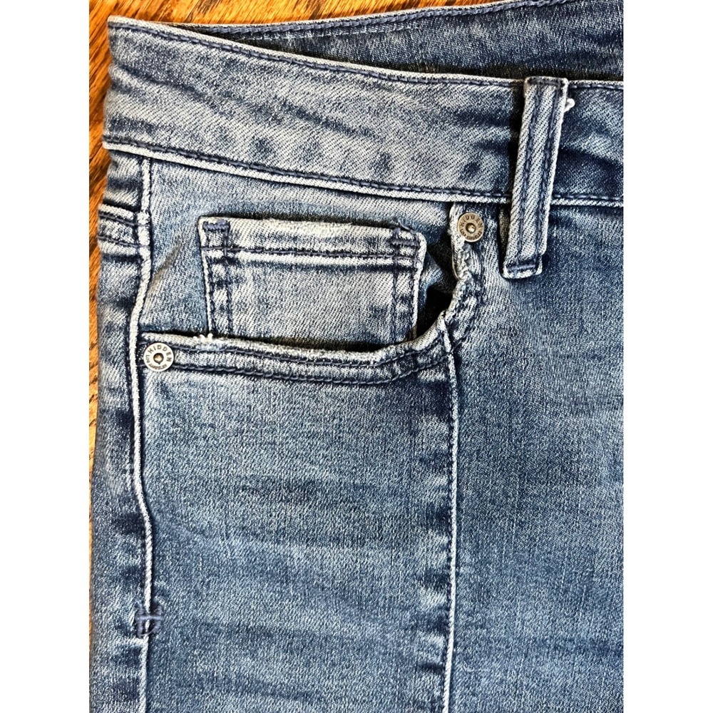 HIDDEN LOS ANGELES Women Blue Denim Flare Jeans Size 30 High Rise Raw Hem - Picture 5 of 12